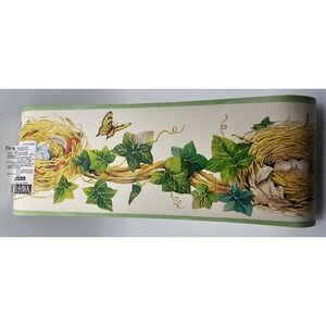Vintage YORK Brand Prepasted Decorative Wall Border Bird Nest‎ Ivy Butterfly Lot